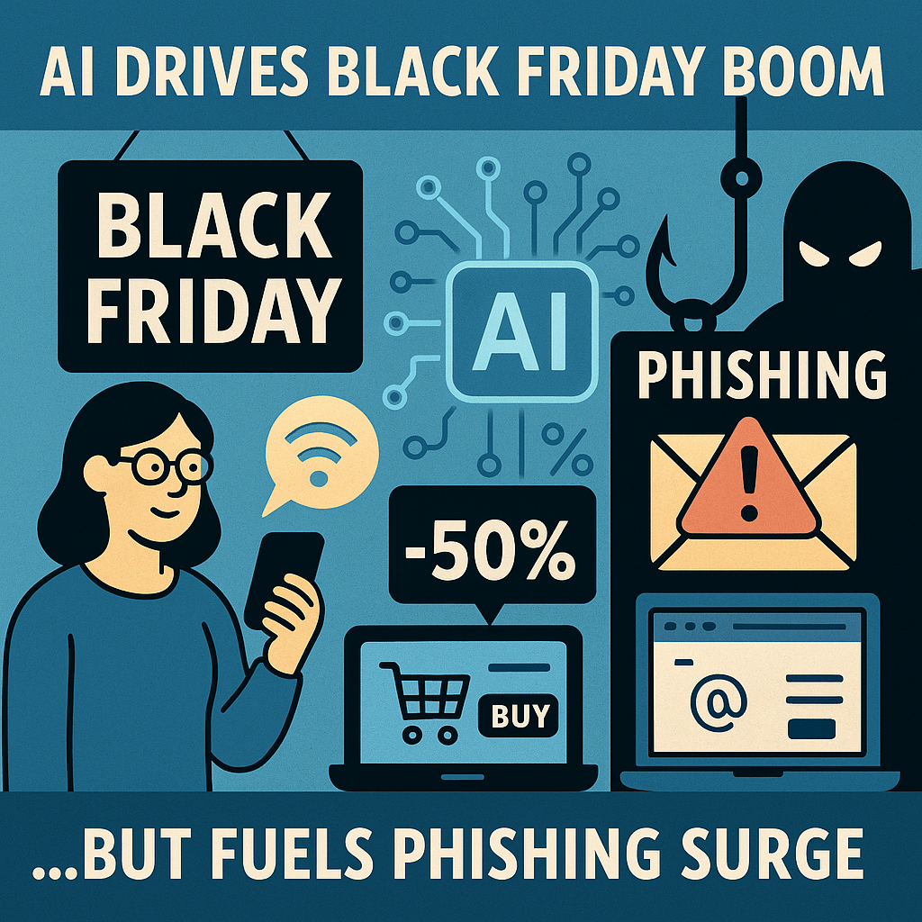 AI-powered Black Friday shopping contrasted with rising phishing threats