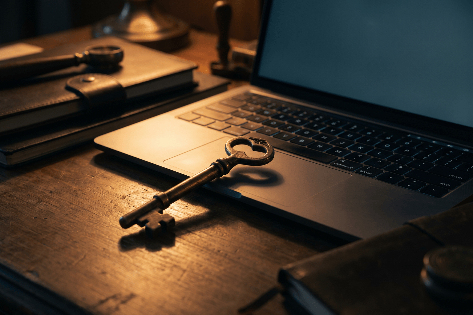 A lock over scattered API keys, representing the risk of giving AI agents your credentials